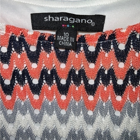 Sharagano Chevron Crochet Knit Tunic Midi Dress Sz. 10. - Picture 2 of 9